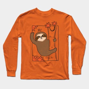 Sloth Say HI Long Sleeve T-Shirt